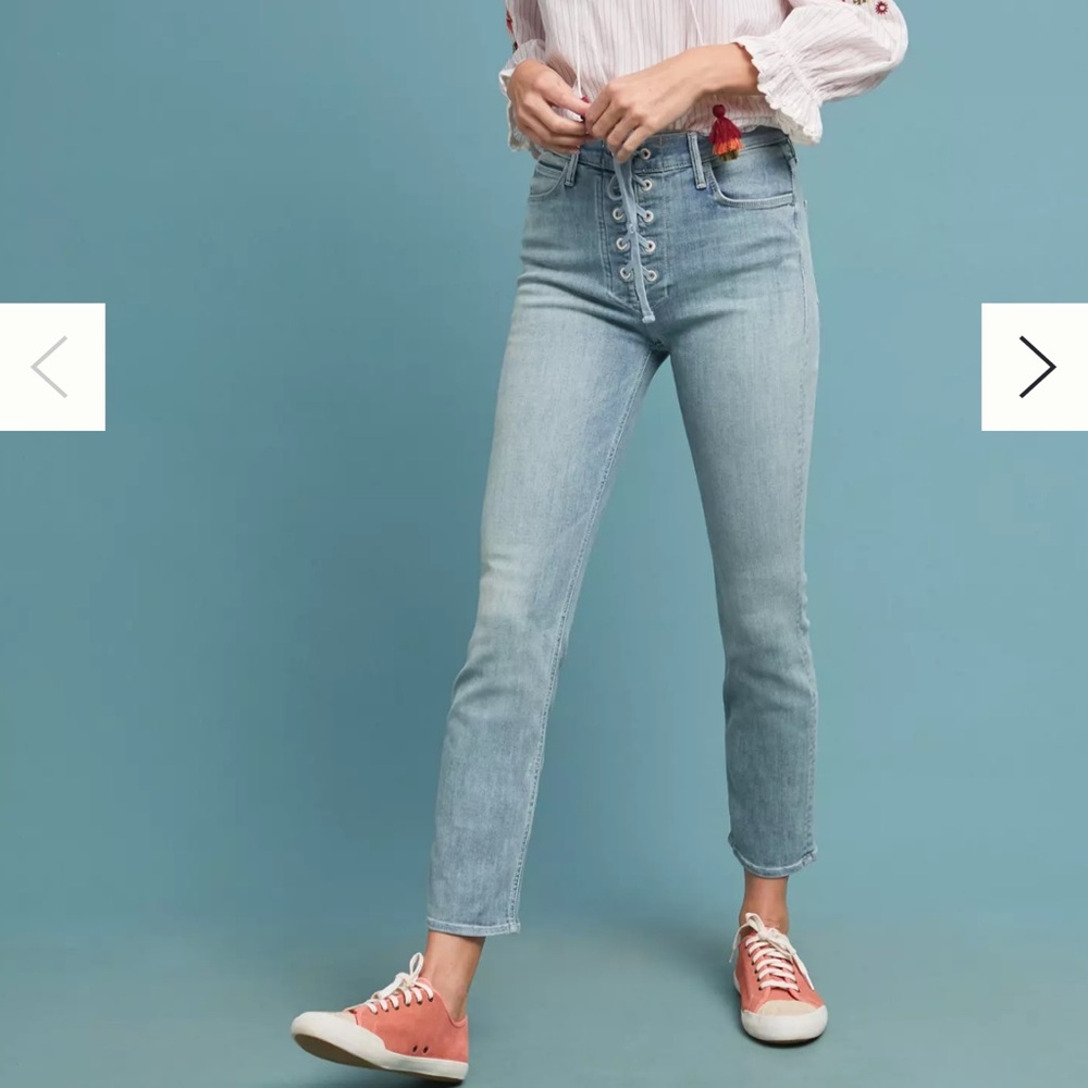 MOTHER The Dazzler Lace-Up High-Rise Skinny Ankle Jeans Size 25